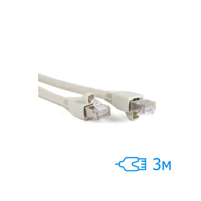 Патч-корд 3м FTP Cat.5e литой серый RJ45, CU