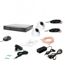 Комплект видеонаблюдения Tecsar AHD 2OUT-2M-AUDIO DOME